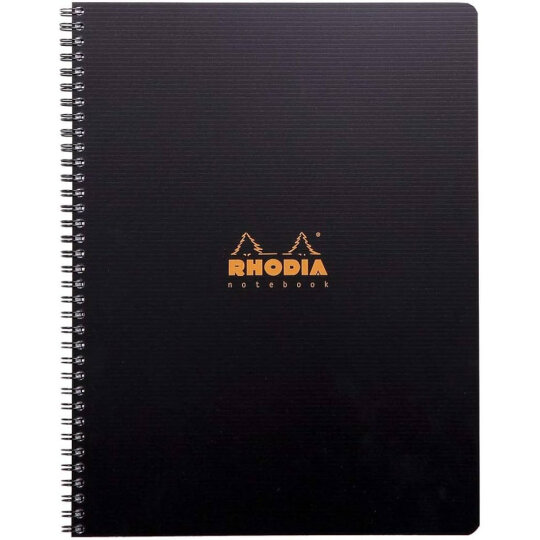 225x297 MM A4+Çizgili Defter Siyah Kapak Yandan Spiralli 80 YP 5 Li