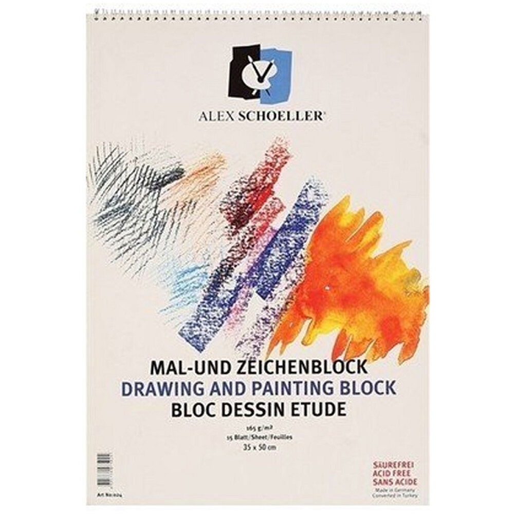 Alex Schoeller Resim Defteri Spiralli 35x50 Cm 120 GR 40 Lı ALx-0787 - 1