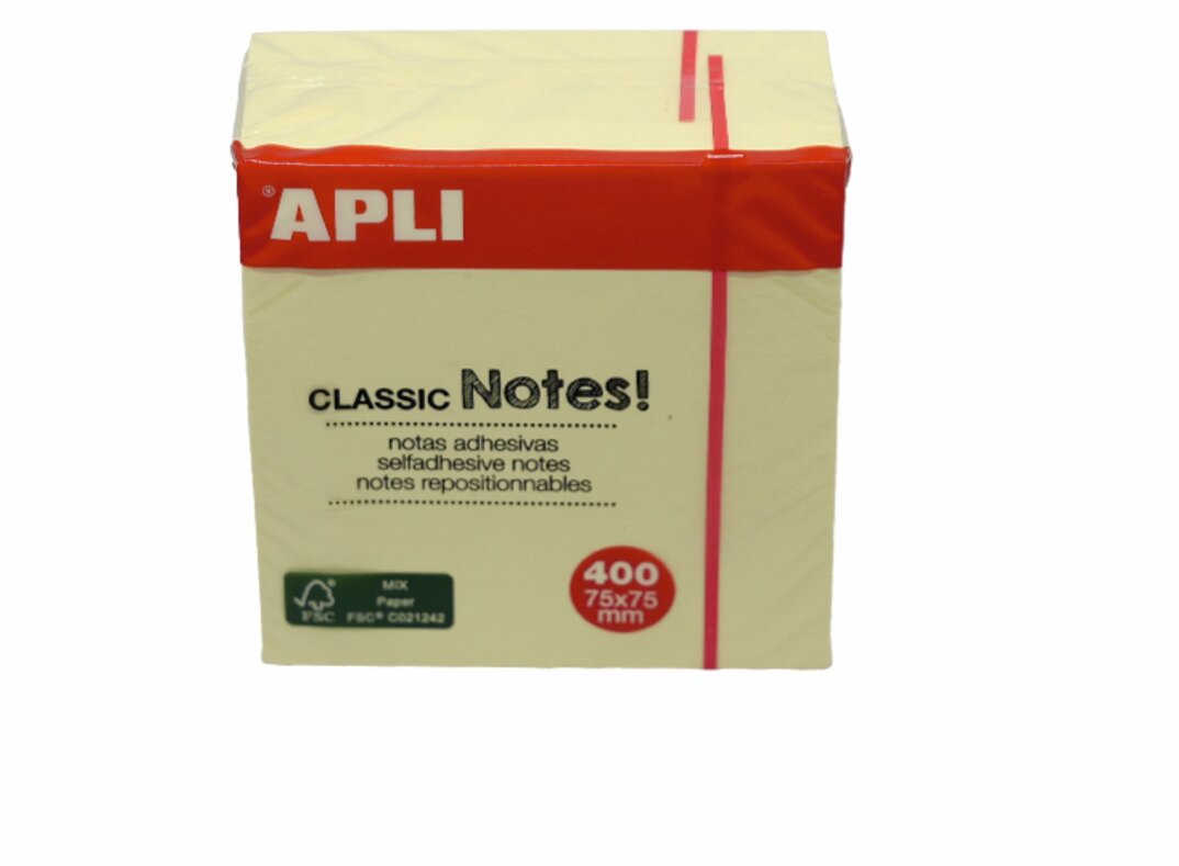 Aplı Yapışkanlı Not Kağıdı Classic 400 YP 75x75 Küp 11597 - 1