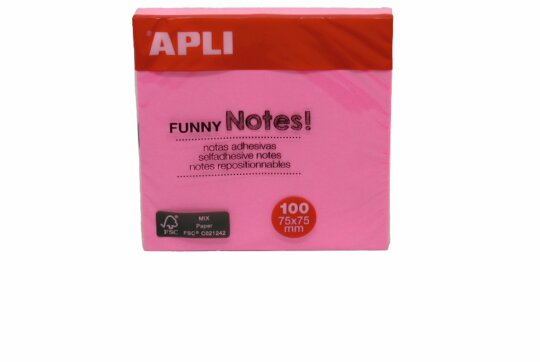Aplı Yapışkanlı Not Kağıdı Pembe Funny 100 YP 75x75 11898