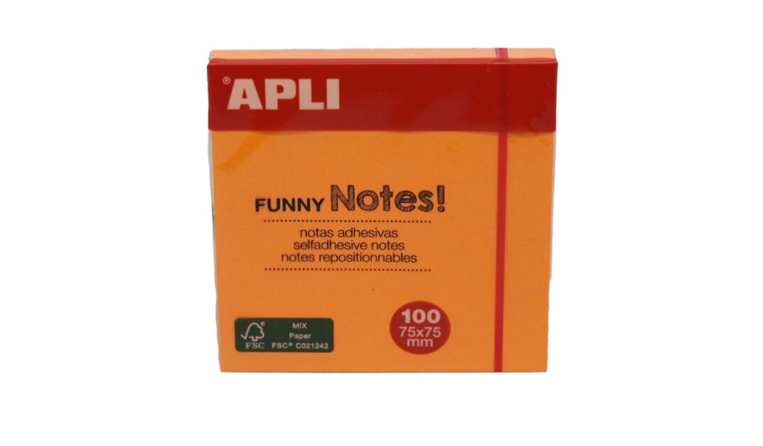 Aplı Yapışkanlı Not Kağıdı Turuncu Funny 100 YP 75x75 11900 - 1