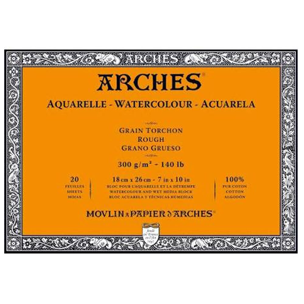 Arches Yüksek Dokulu Suluboya Bloğu 300G 18 x 26 20S - Naturel Beyaz - 1