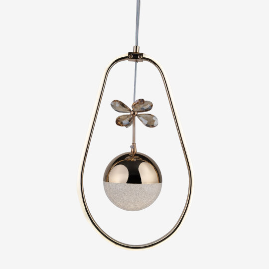 Armut Kristal Taşlı Tek Top Led Sarkıt Avize (Altın) - 2