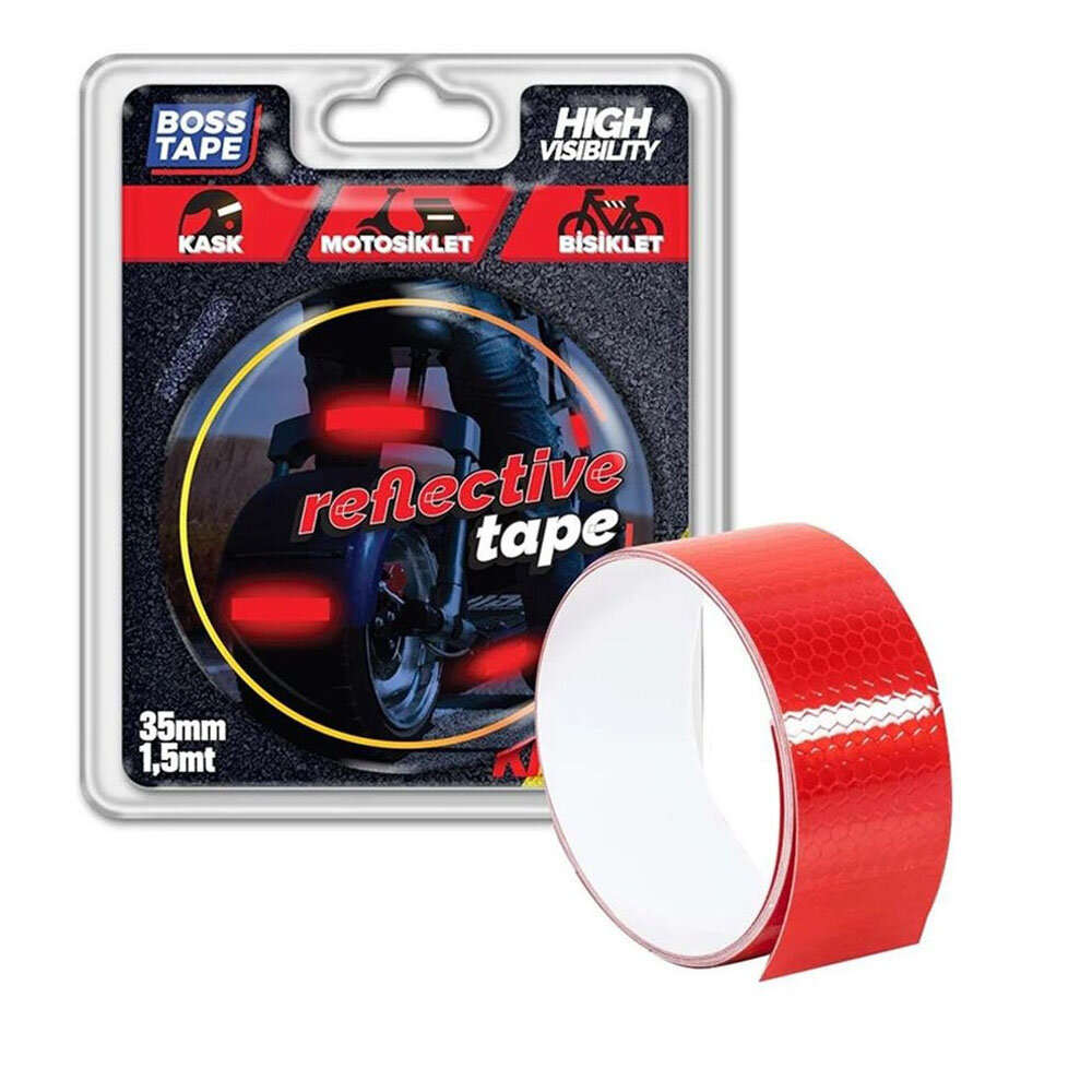 Boss Tape Reflektif Bant Kırmızı 35mmx1,5mt Bt-090 - 1
