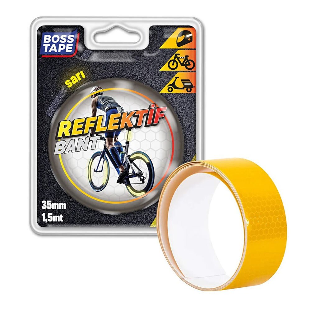 Boss Tape Reflektif Bant Sarı 35mmx1,5mt Bt-09004 - 1