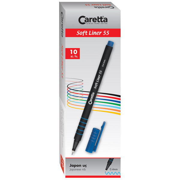 Caretta Softliner Keçeli Kalem 0.4 MM Mor 10 LU 5512 - 1