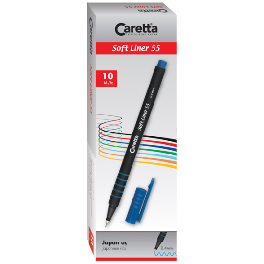 Caretta Softliner Keçeli Kalem 0.4 MM Turkuaz 10 LU 5506