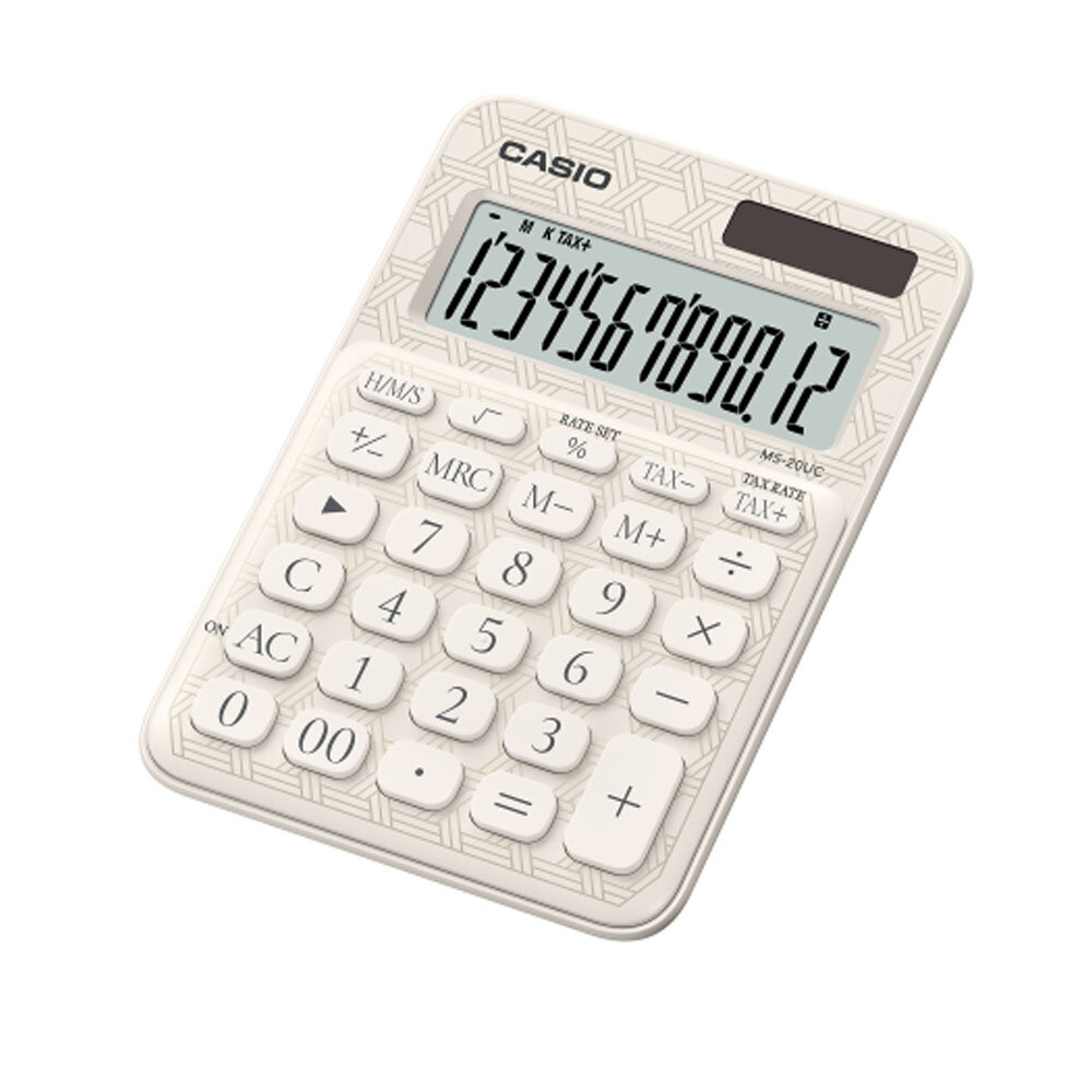 Casio Hesap Makinesi 12 Hane Ms-20uc-jwe Beyaz Desenli Masaüstü - 1