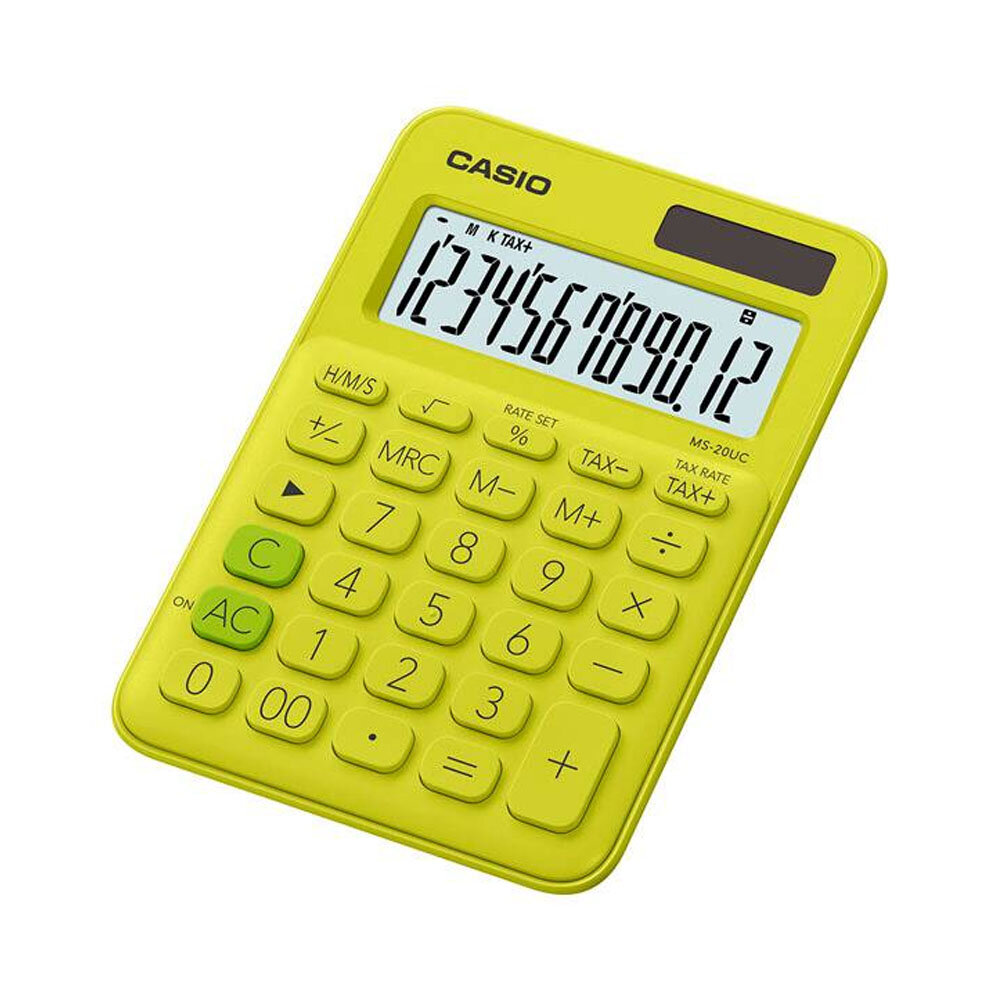Casio Hesap Makinesi 12 Hane Ms-20uc-yg Renkli Masaüstü - 1