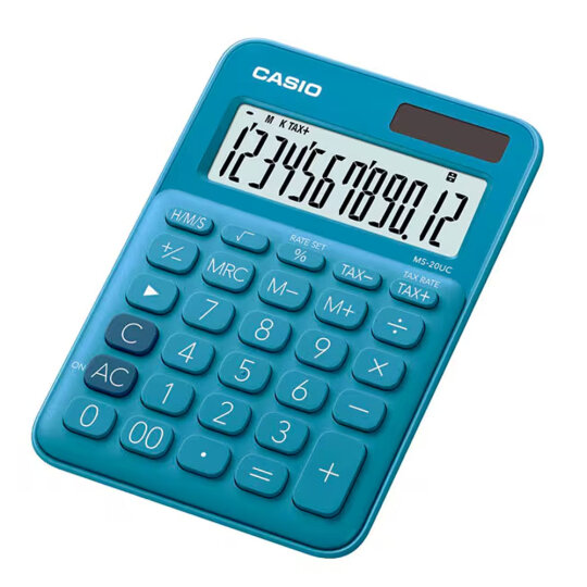Casio Ms-20uc-bu Renkli Masa Tipi 12 Hane Hesap Ma