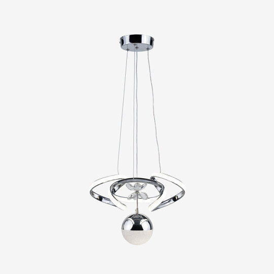 Drone Küçük Kristal Taşlı Tek Top Led Sarkıt Avize (Gümüş)