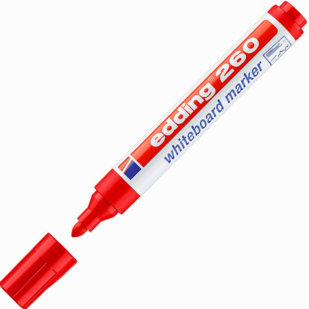 Edding Tahta Kalemi Yuvarlak Uçlu 1.5-3MM Kırmızı 260 - 1