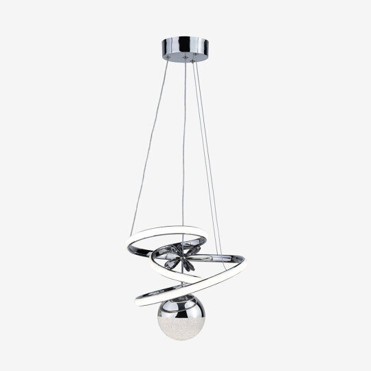 Eylül Küçük Kristal Taşlı Tek Top Led Sarkıt Avize (Gümüş)