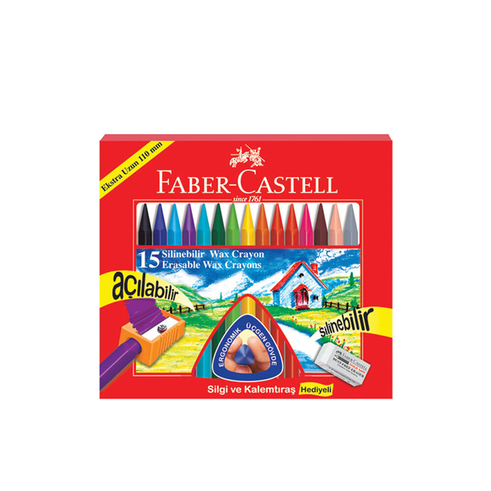 Faber-Castell Mum Boya Silinebilir 15 Renk 5281 122715 - 1