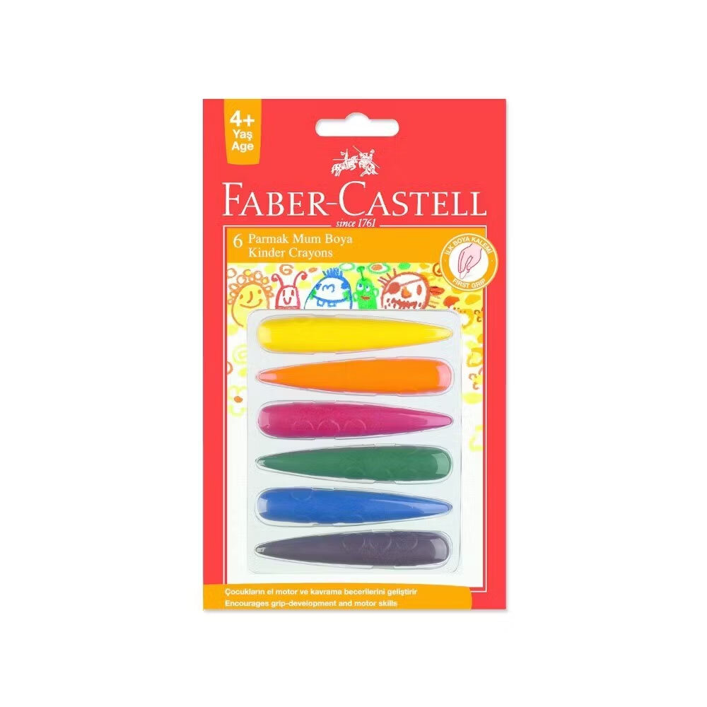 Faber-Castell Parmak Mum Boya 6 lı 528240404 - 1