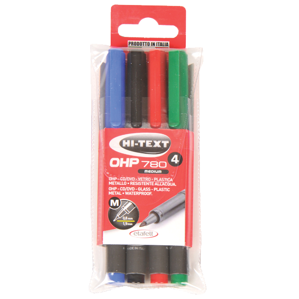 Hi-Text Asetat Kalemi Permanent M Seri 4 Renk 780M4PVC - 1