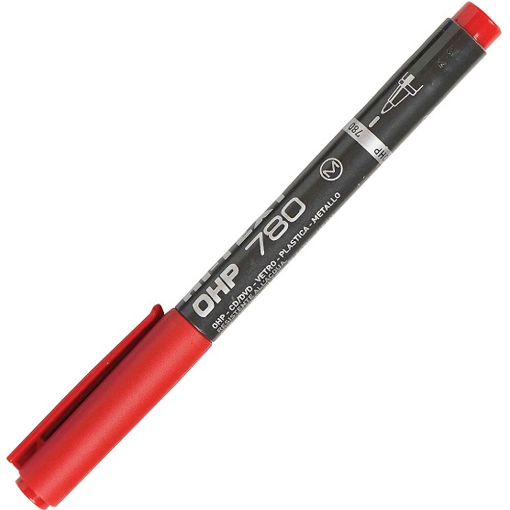 Hi-Text Asetat Kalemi Permanent M Seri Kırmızı 780 - 1