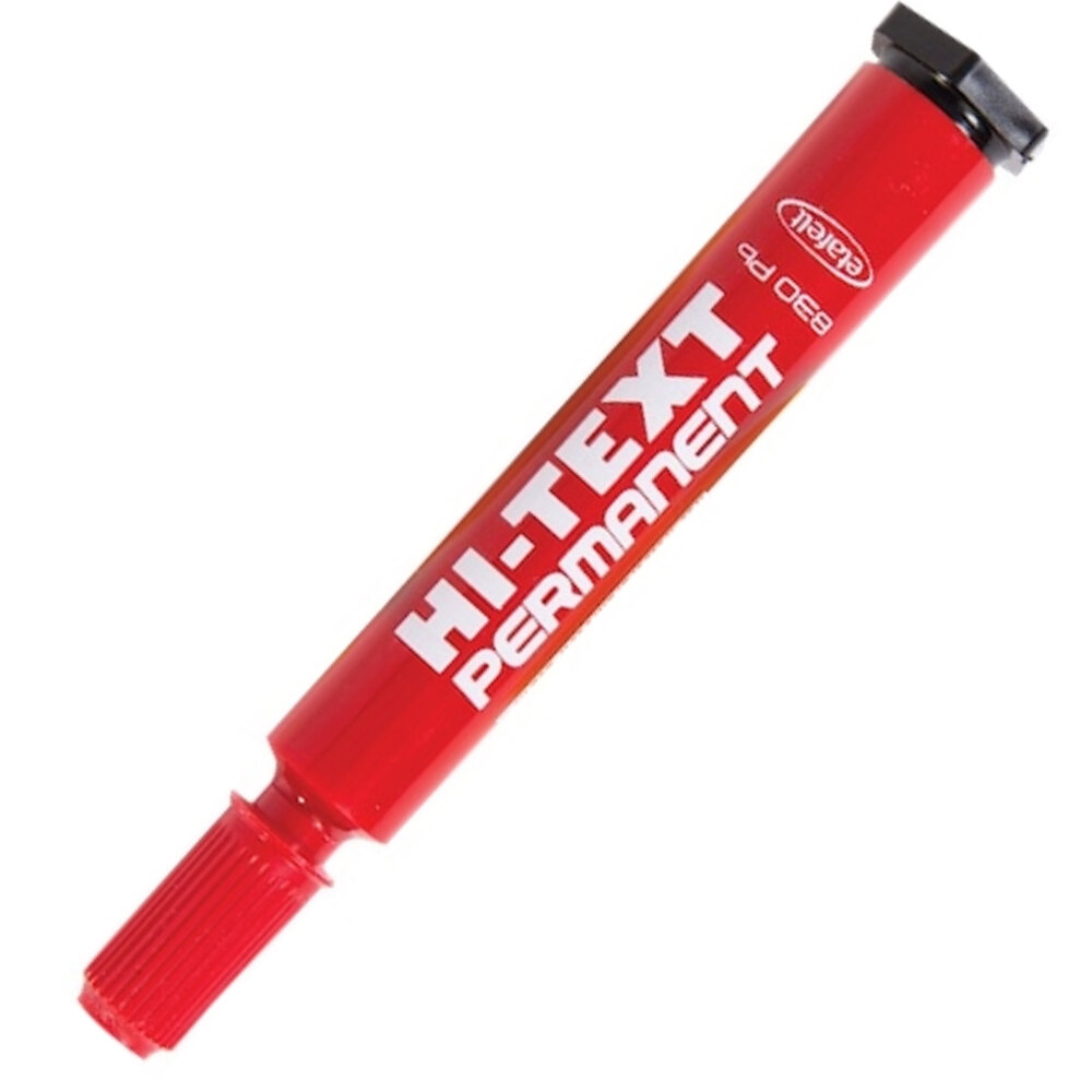 Hi-Text Markör Permanent Yuvarlak Uçlu Kırmızı 830PB - 1