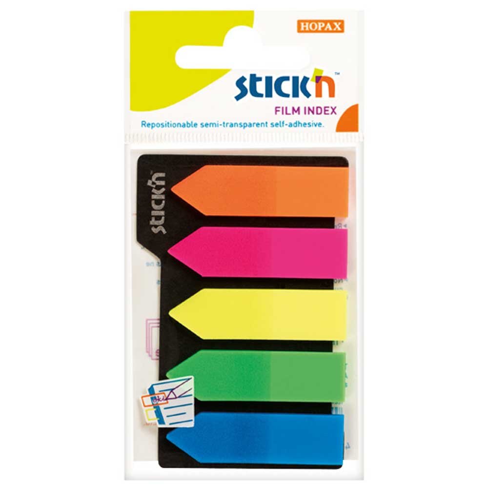 Hopax Stickn İndeks Yapışkanlı 25 YP 45x12 Ok Şekilli 5 Lİ 21143 - 1
