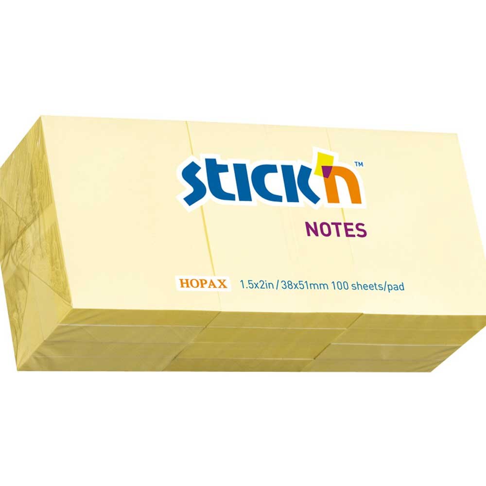 Hopax Stickn Yapışkanlı Not Kağıdı 100 YP 35x51 Pastel Sarı 21530 - 1