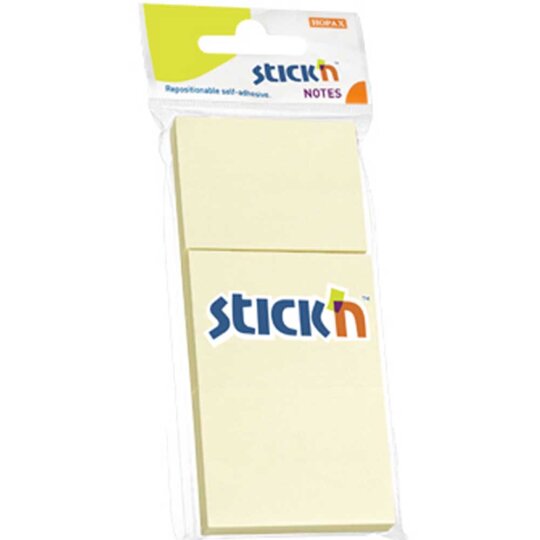 Hopax Stickn Yapışkanlı Not Kağıdı 100 YP 38x51 Pastel Sarı 3 LÜ 21127