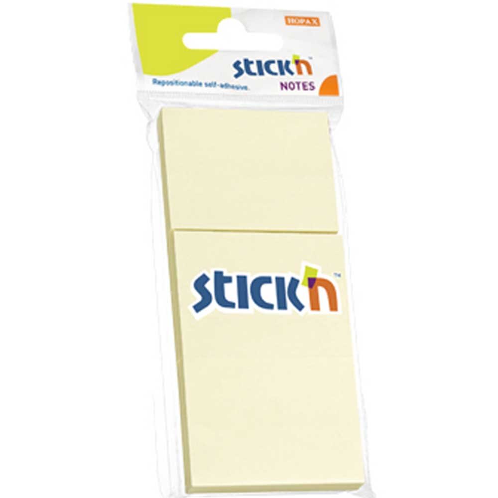 Hopax Stickn Yapışkanlı Not Kağıdı 100 YP 38x51 Pastel Sarı 3 LÜ 21127 - 1