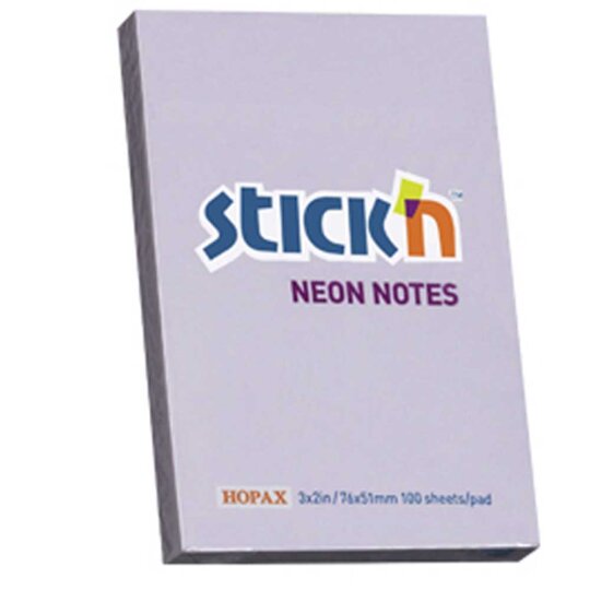 Hopax Stickn Yapışkanlı Not Kağıdı 100 YP 76x51 Pastel Lila HE21402