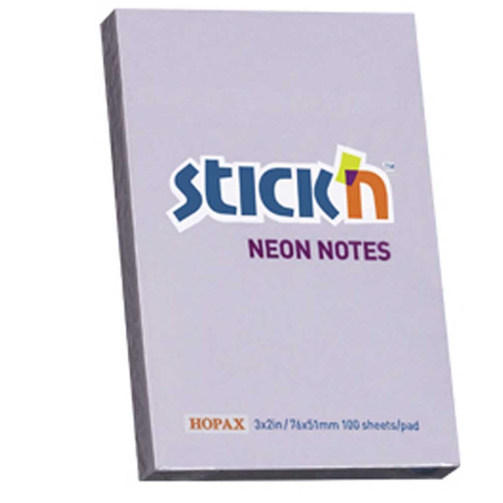 Hopax Stickn Yapışkanlı Not Kağıdı 100 YP 76x51 Pastel Lila HE21402 - 1