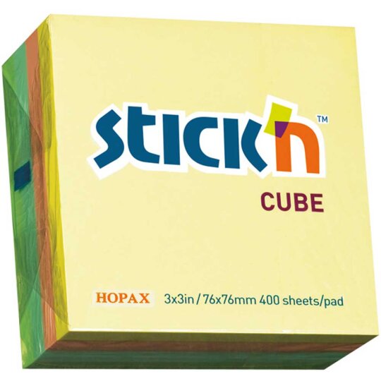 Hopax Stickn Yapışkanlı Not Kağıdı 400 YP 76x76 Pastel Renkler 21013