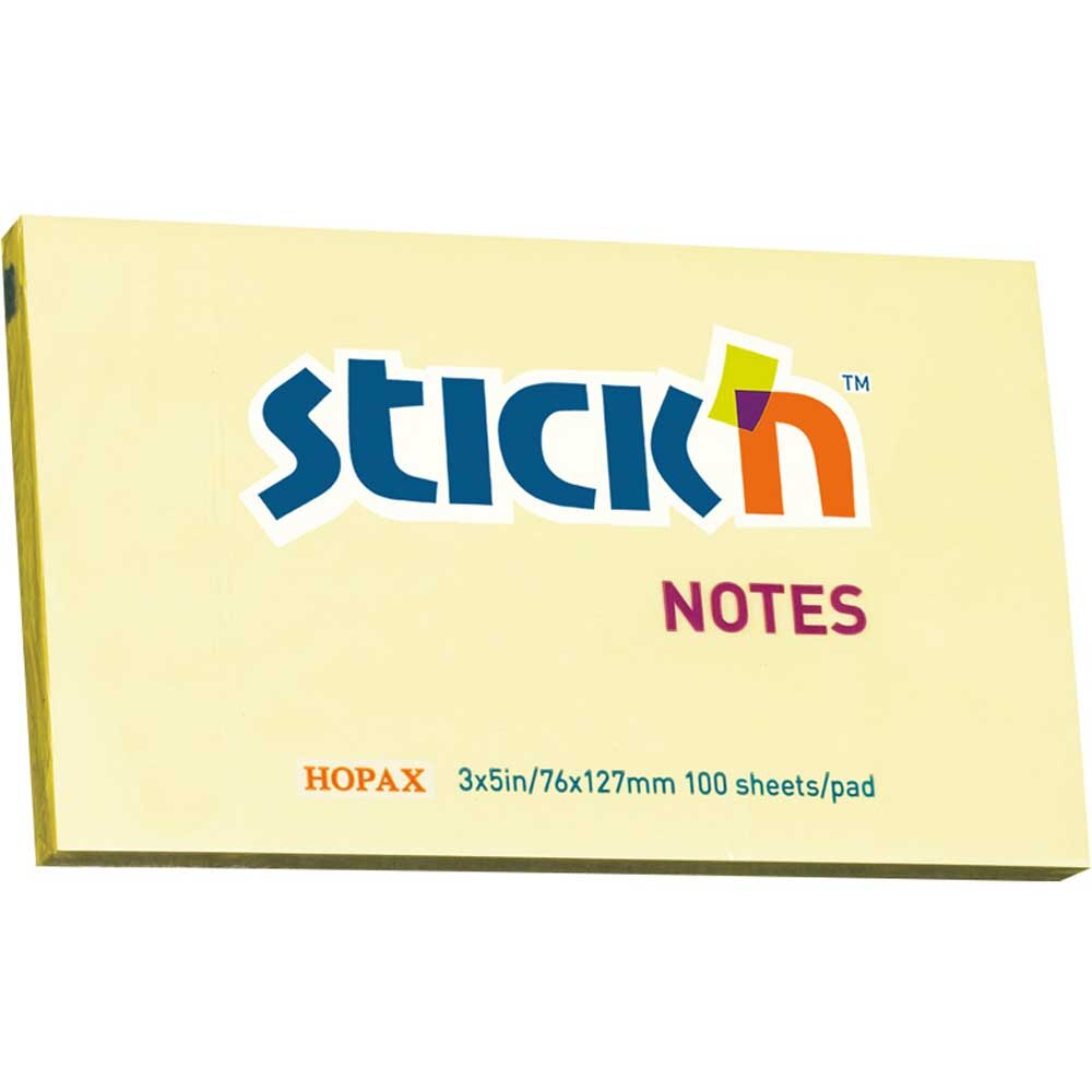 Hopax Stickn Yapışkanlı Not Kağıdı 76x127 Sarı 21009 - 1