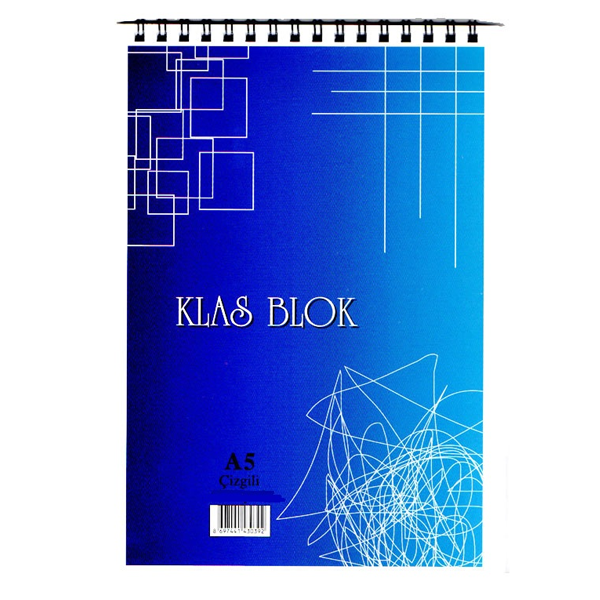 Klas Bloknot Spiralli Office Book Çizgili 100 YP A5 - 1