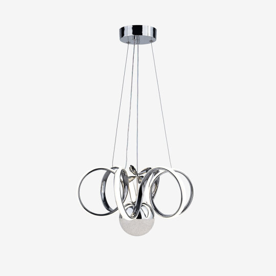 Kuğu Büyük Kristal Taşlı Tek Top Led Sarkıt Avize (Gümüş)