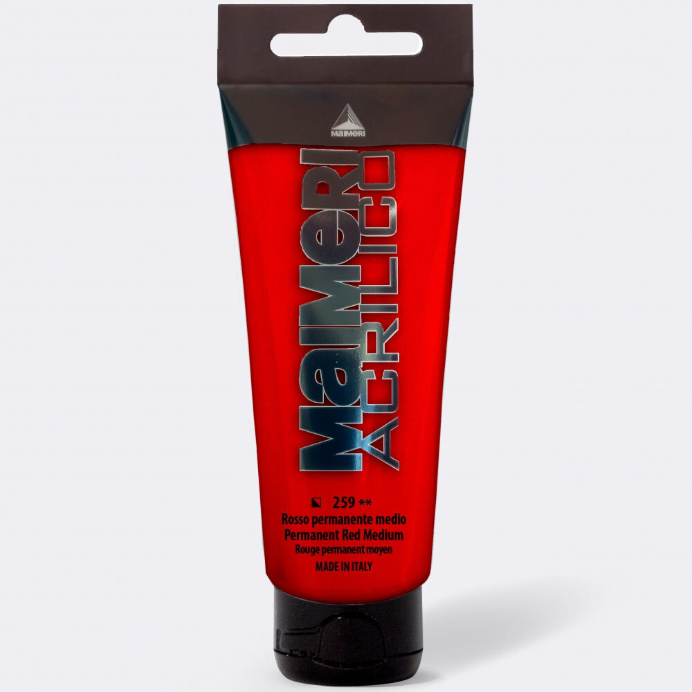 Mai Acrilico 200ml Permanent Red Medium - 1