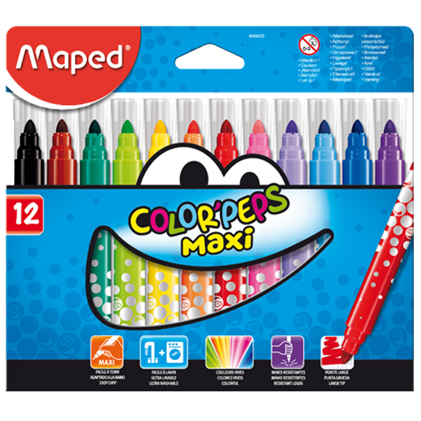 Maped Keçeli Kalem Maxi 12 Renk 846020 - 1