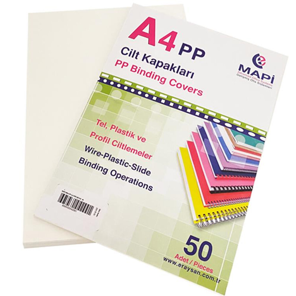 Mapi Cilt Kapağı Plastik Opak A4 450 MIC Şeffaf Buzlu 204 25 50 - 1