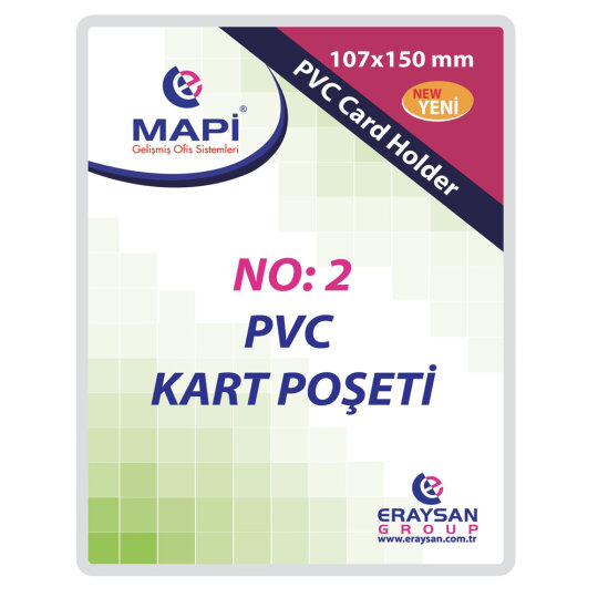 Mapi Kart Poşeti Dikey PVC NO2 107x150 Şeffaf 910 10 36