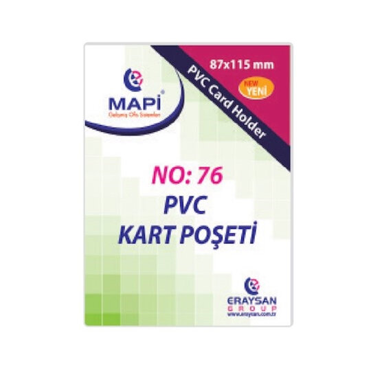 Mapi Kart Poşeti Dikey PVC NO76 87x115 Şeffaf 910 10 39