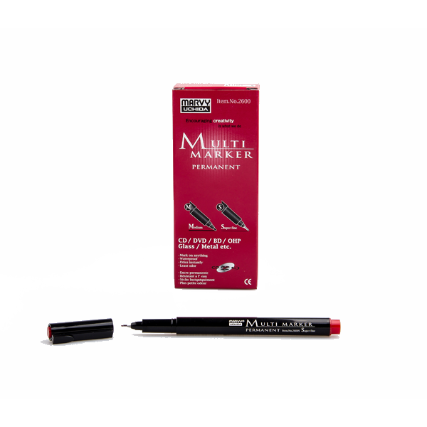 Marvy Asetat Kalemi Permanent S Seri Kırmızı 2600S-2 - 1