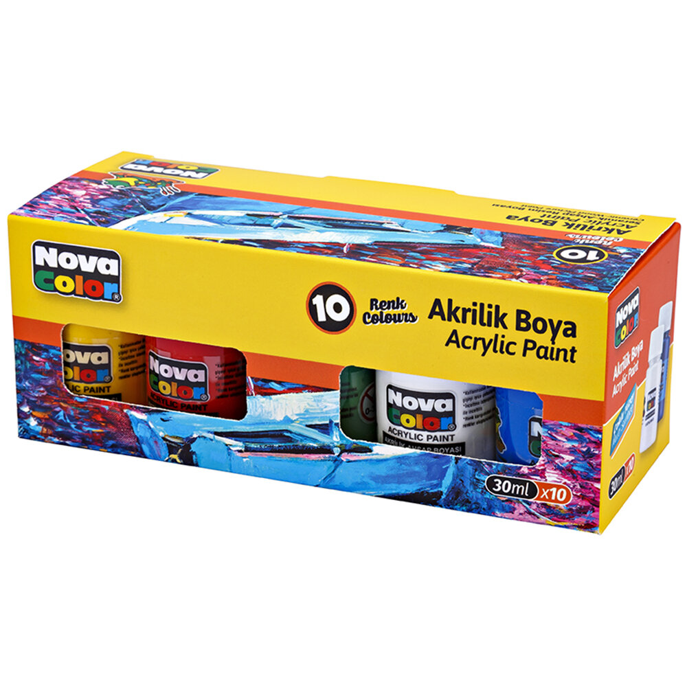 Nova Color Akrilik Boya Şişe 10 Lu Takım 30 ML Nc-2002 - 1