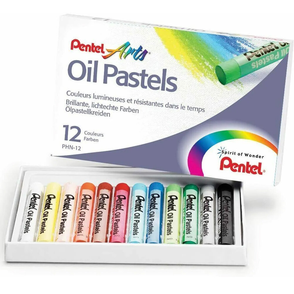 Pentel Yağlı Pastel 12 Renk PHN12 - 1