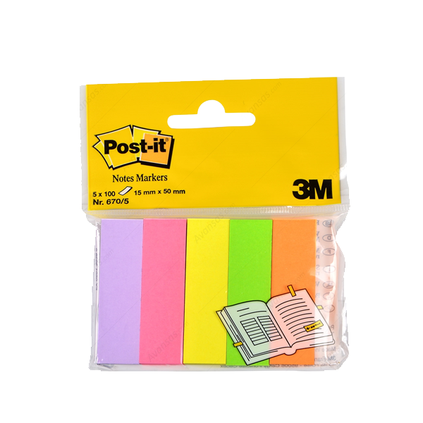 Post-it İndeks 100 YP 15x50 Fosforlu 5 Renk 670-5 - 1
