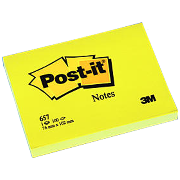 Post-it Yapışkanlı Not Kağıdı 100 YP 76x102 Sarı 657 - 1