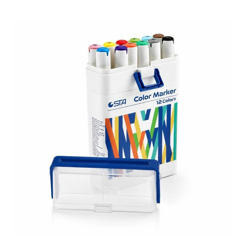 Sta Çift Uçlu Alkol Bazlı Marker 12 Li Sta-910312 - 1