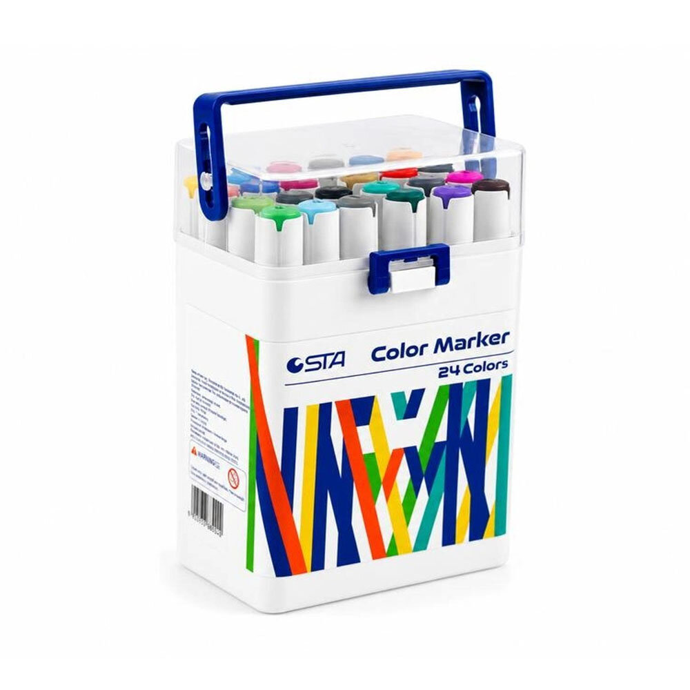 Sta Çift Uçlu Alkol Bazlı Marker 24 Lü Sta-910324 - 1