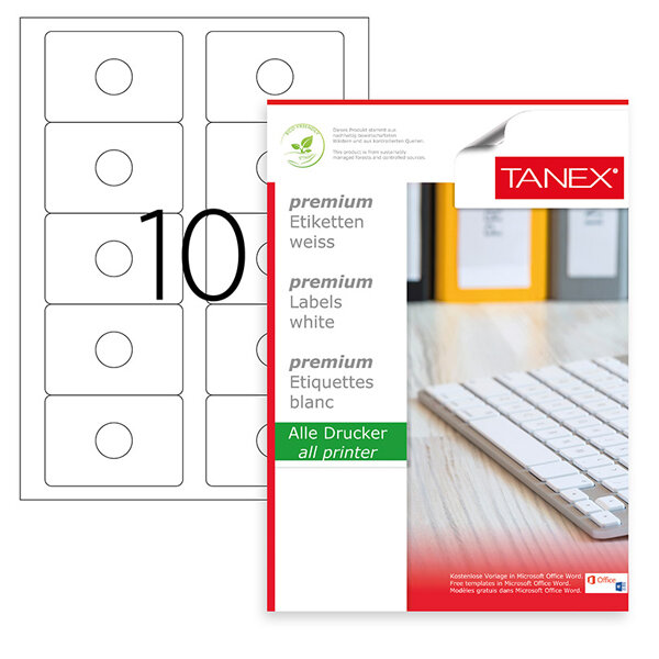 Tanex Laser Etiket 100 YP 83x56 Laser-Copy-Inkjet TW-3178 - 1