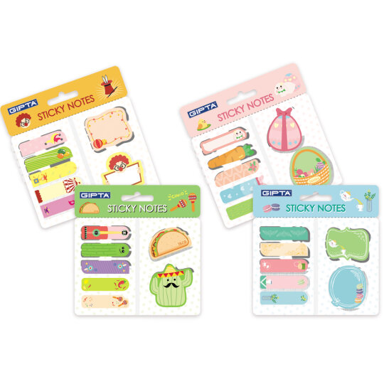 Yapışkan Not-Desenli Set 48 Li Stand K0120